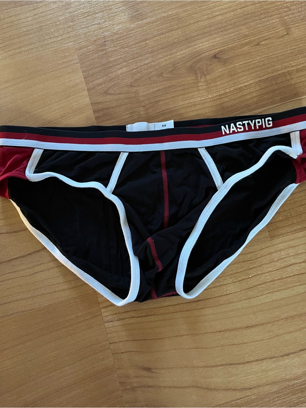 Nasty Pig Black Briefs with Red and White Trim